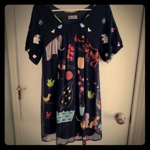 Adorable silk, embroidered and cotton dress